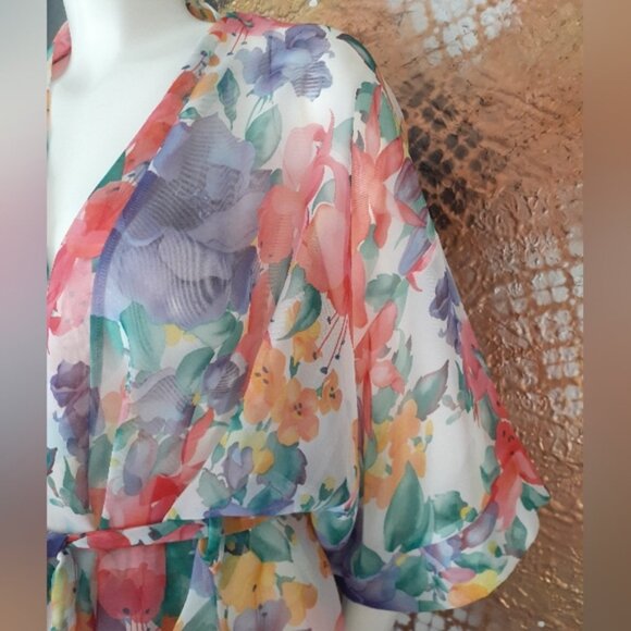 Vintage Floral Sheer Kimono Robe - Picture 9 of 14